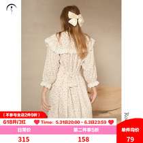 RooMance Ru Mansushi Style Fields Garden Long Sleeve Sleeping Skirt Woman Spring Summer Printed Sweet And Broken Flowers Pajamas