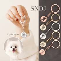 Customized in pet cat dog and cat dog head picture diy keykeykkonneckInscript cart hanging couples memorial gift