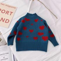 Girls sweater 2020 autumn and winter new childrens Western style pullover sweater top baby long-sleeved bottoming shirt