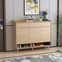 Shoe cabinet home door storage cabinet solid wood frame new Nordic foyer cabinet entry door entry porch cabinet against the wall shoe cabinet