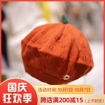 Direct mail ETTOI Korea Pegus childrens clothing 2021 autumn pumpkin cotton thread cap Bud cap Bud cap 577082