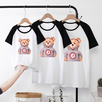 Small Bear Pro Submount Summer Loaded Pure Cotton Short Sleeves 2022 New Family Of Three Mother And Mother Female family T-shirts