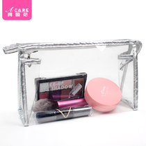 acare Net red cosmetic bag transparent PVC travel wash bag female ins hand holding cosmetics lipstick simple