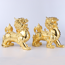 Pure copper gilt large Zhaocai Jinbao Pixiu ornaments home accessories copper unicorn shop gift jewelry