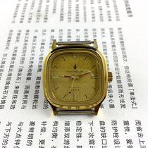 Original Clothing Stock Liaoning Handsheet Factory Prolific Peacock Square Yellow Shell Yellow Surface Mechanical Watch Diameter 33 mm