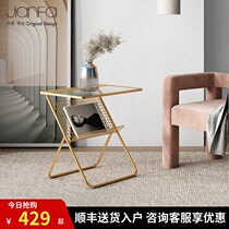 Denmark JIANFA design brand Nordic light luxury corner table headboard Living room sofa side ins shelf