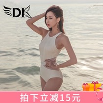 DK2021 new hot spring conjoined sexy bikini covering thin size chest gathered conservative swimsuit women