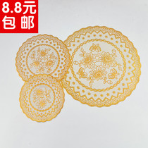 PVC Eurostyle Bronzing Cup Mat ashtrays KTV Bar Western Dining Round Heat Insulation Tea Cup Mat Cloth Art Vase Mat