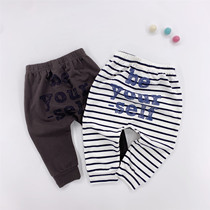 Baby big pp pants spring and autumn women cotton Joker high waist thin baby spring pants male baby Harlan trousers tide tide