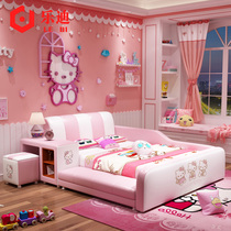 Bed for children with fencer bedgirl Princess bed Dream castle cot with fence cartoon bed