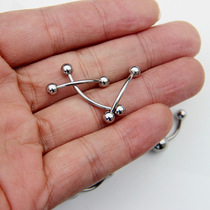 Titanium steel 1 6mm coarse bending rod navel navel ring navel ring new perforated special short pole lock bone nail pregnant woman with a special length pole