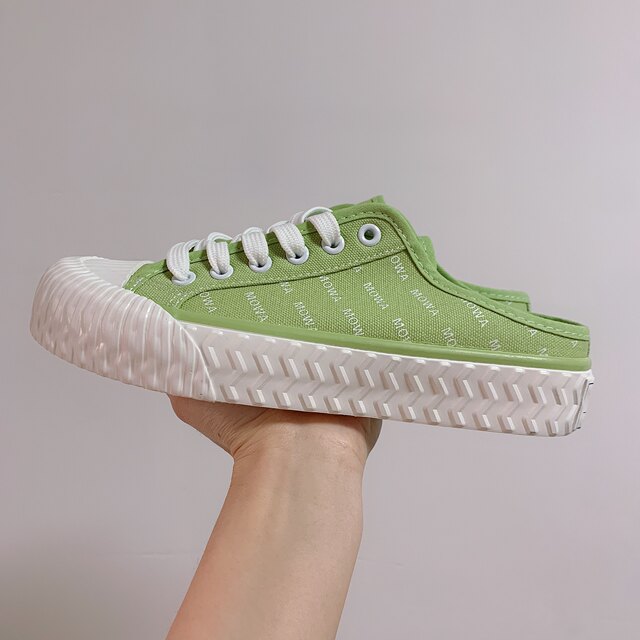 Mowa Summer New Alice Alice Back Empty Canvas Shoes ins Student Low-Top Shoes Breathable White Shoes for Women