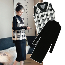 Maternity dress autumn suit new fashion sweater spring and autumn hot mom Spring and Autumn Spring Autumn foreign style two-piece set