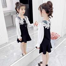 Girls dress 2020 new Korean version of the foreign style childrens spring dress little girl long sleeve princess skirt childrens spring and autumn