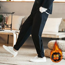 Autumn Winter Tang Dress Chinese Style Long Pants China Wind Men Light Cage Pants Plus Suede Loose Casual Pants Youzi Bungling Pants