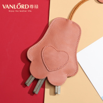 Leather ladies key bag personality creative simple mini cute head layer cowhide Korean car GM small key bag
