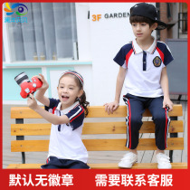 Kindergarten school uniform summer primary and secondary school uniforms sportswear short-sleeved T-shirt trousers spring suit childrens class uniforms White