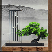 New Chinese-style micro-landscape handicrafts pine bonsai wrought iron decoration ornaments creative home accessories TV cabinet furnishings