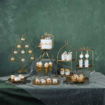 Eurostyle Golden Dessert Table Show Shelf Swing Table Decoration Cake Tray Macaron Rack Lower Afternoon Tea Tray Tea Hysteria