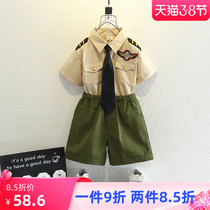 Children Uniformed Sea Army Acting Out of Primary School Childrens Chorus Performance Serve police Flag Bearer Boys Uniformed Air Force