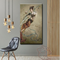 ABV Old Three Emperor Cross Embroidery New Living Room Portal Vertical Character Dunhuang Series Flying Butterfly Love Flower