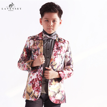Boys floral B class regular style host performance suit middle-aged childrens fashion handsome catwalk new coat youth