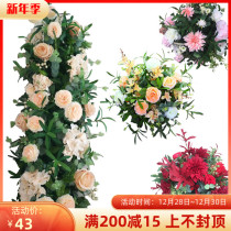 2021 New Wedding Floral Love Grass Flower Art Wedding T Stage Road Flower Welcome Window Arrangement Floral