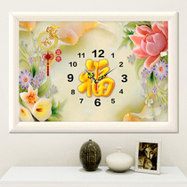 Restaurant print cross stitch clock 2018 new living room line embroidery small pieces simple embroidery bedroom simple modern full embroidery