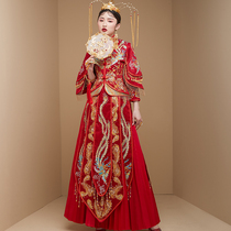 Xiuhe dress bride 2021 new Chinese wedding dress wedding dress dragon and phoenix coat small tassel Xiuhe summer