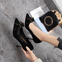 Autumn New 2021 pointed cat with stiletto heels hipster girl spring shoes fashion versatile single