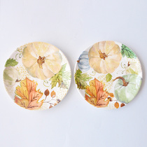 slx forest bear outlet Ceramics American Countryside Harvest Pumpkin Household Dinner Plate West Style Steak Tray Hem Tray