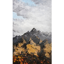 Tong DeluMountainsRealistic oil painting on canvas Living room decorative painting collection pure hand-painted