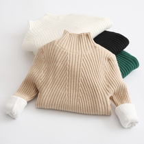 Childrens sweater for girls New plus velvet thickened autumn and winter models