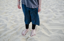 No back for summer girl pants Korean version casual male baby jeans big code loose broadlegged pants foreign air