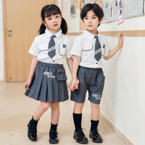 Elementary School School Uniforms Summer Clothing Kindergarten Garden Suit Summer Suits Suit English College Wind Kids Class Graduation Photos
