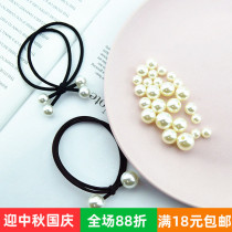 ABS bright imitation pearl resin diy rubber band finishing bead bead handmade headstring material single hole bead Hairband accessories