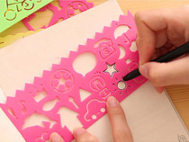 Creative Artisanal Diy Multifunction Fine Art Painting Ruler Hollowed-out drawing ruler Candy Color Drawing Ruler stationery