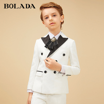  bolada boys suit suit Handsome childrens suit Middle and large childrens flower girl British dress piano performance suit Autumn