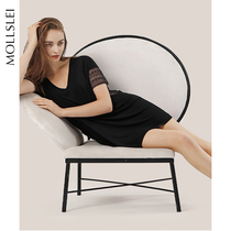 Sleeping Dress Lady Modale Spring Summer Thin sleeping dress lace short sleeves Sexy loose 2021 New home dress