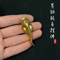 Small yellow fish ancient playing bronze ware silver carp small pendulum piece to play the little bronze instrumental tea darling even with brass town paper press ruler