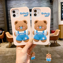 Apple 11 phone case iphone12 pendant X higher screen XR stereo xsmax cute pro cartoon mini edging 8plus all-inclusive 7p anti-drop thickening silicone soft