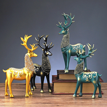 Zucai Deer Creative European Home Living Room Porch TV Wine Cabinet Decoration Ornaments Office Desktop Crafts