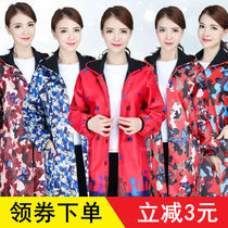 Plus velvet jacket adult long sleeve waterproof apron female kitchen work clothes oil-proof men winter thickened work clothes