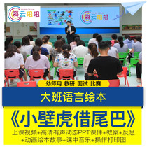 Kindergarten high-quality open class large class language picture book little gecko borrowing tail ppt lesson plan courseware