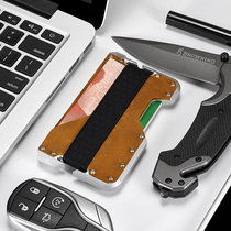  American creative metal card bag mens multi-function aluminum alloy small wallet personality outdoor anti-theft brush credit card holder