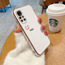 Huawei nova8 mobile phone case luxury womens new nova8pro soft shell all-inclusive nova8se anti-drop cover glory V40 Net red silicone advanced light luxury version electroplating simple cute couple smile