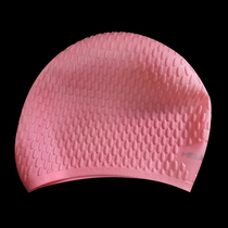 HEXAQUA silicone swimming cap water drop particles large size waterproof swimming cap womens long hair special hot spring diving cap