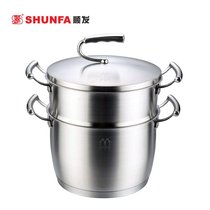 Shunfa Mimen double-handle steamed soup pot 22cm environmentally friendly non-coated 304 stainless steel double steamer three-layer composite bottom