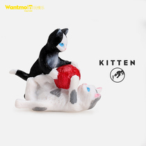 Playing model simulation cat model kitten playing ball cute pet ornaments early education cognitive pet cat animal play