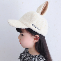 Childrens cap autumn and winter New cashmere ears thickened girl baseball cap baby sun hat sunscreen hat